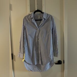 Zara stripe shirt with yellow side detail